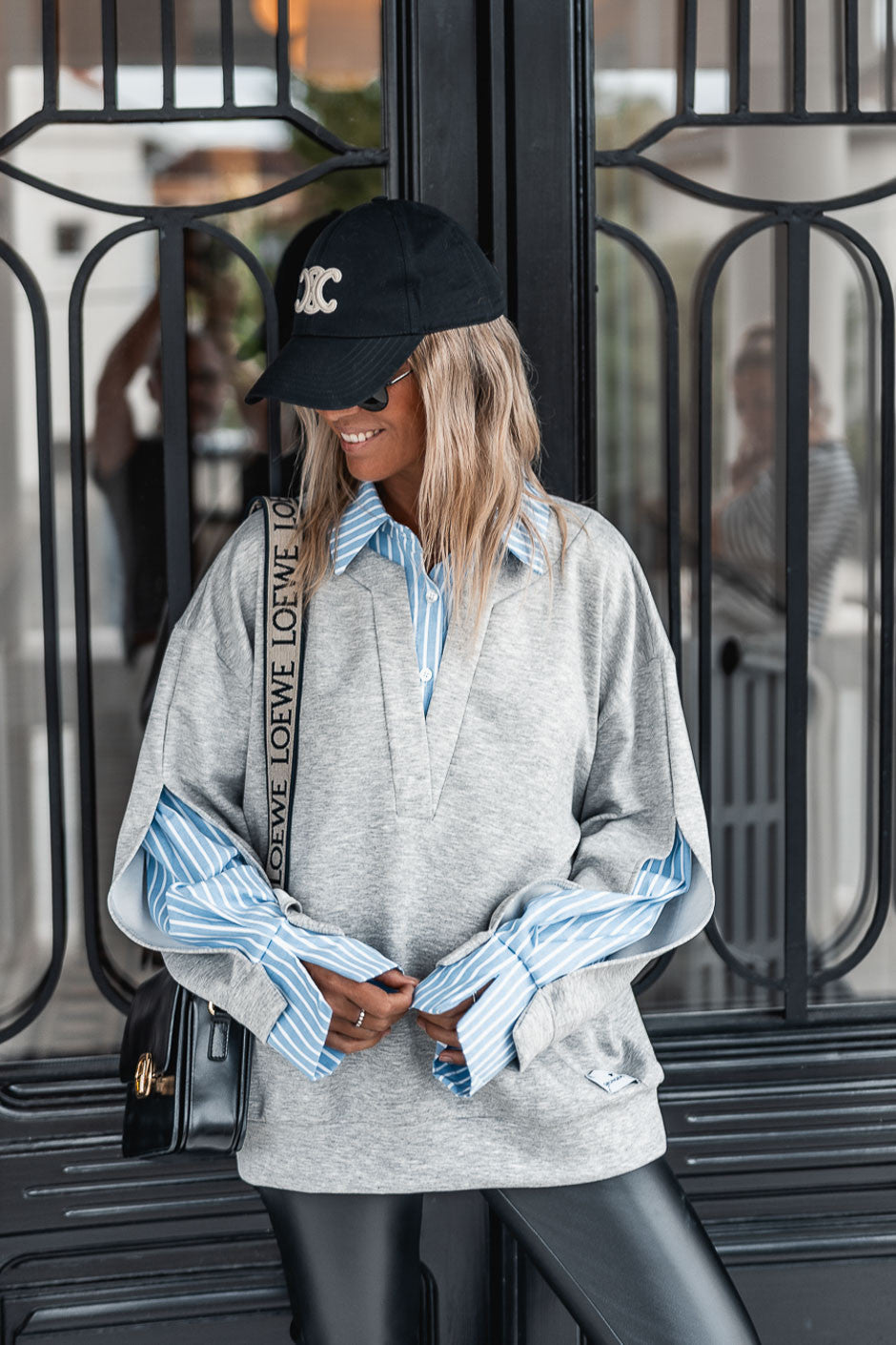 Sweat Grungemama Walter gris/ raye bleu
