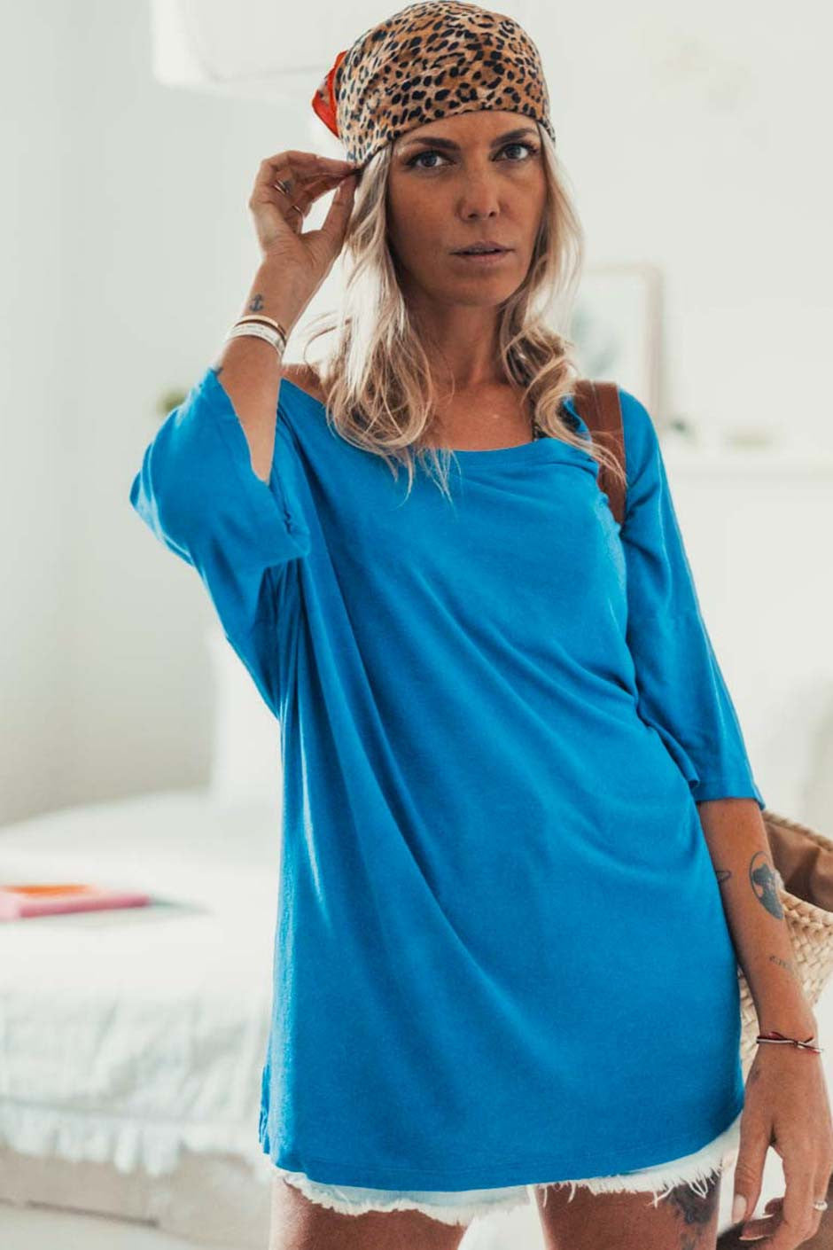 T-shirt Banditas Bisha bleu