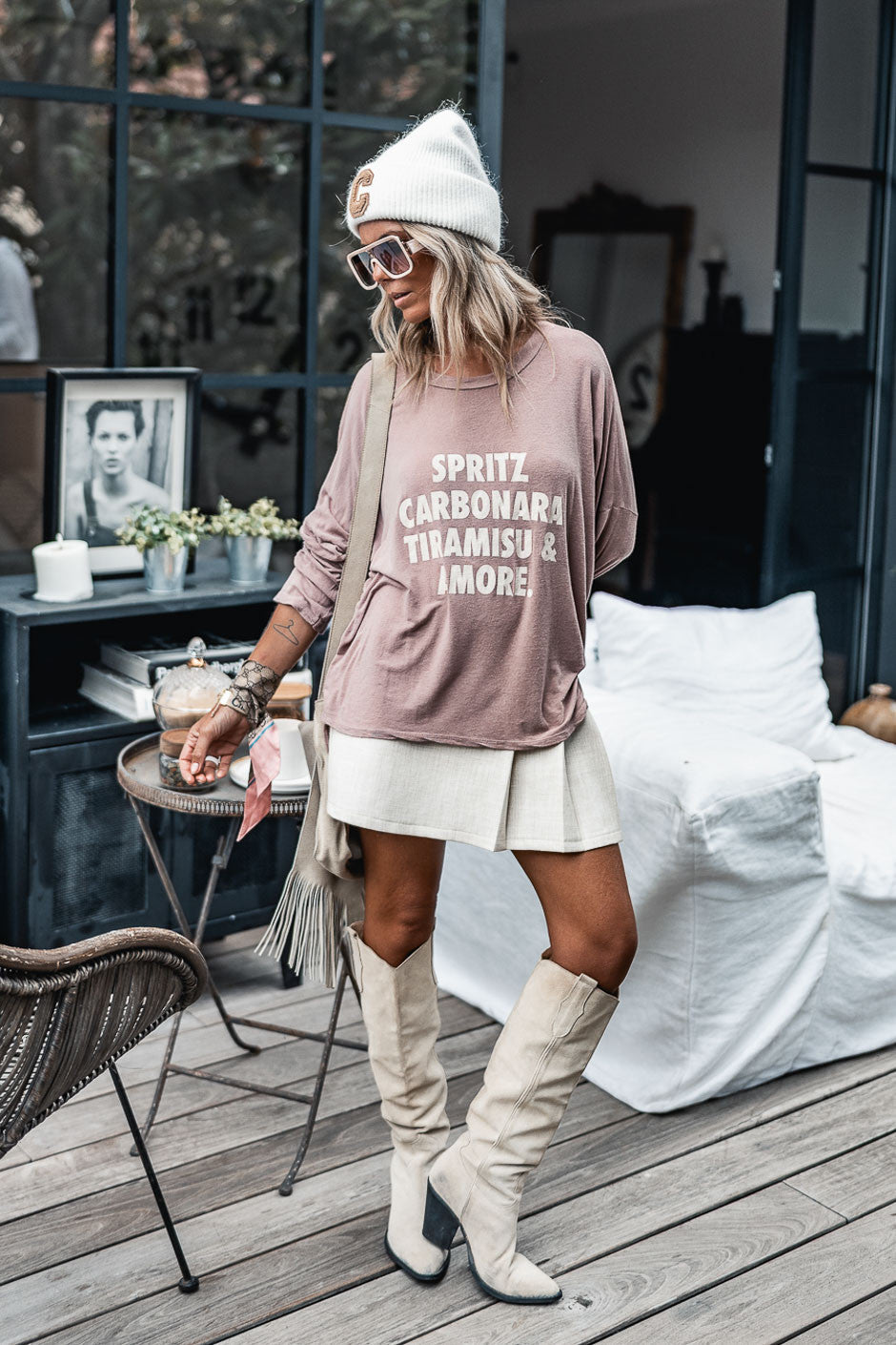 T-shirt Banditas Fabio bois de rose