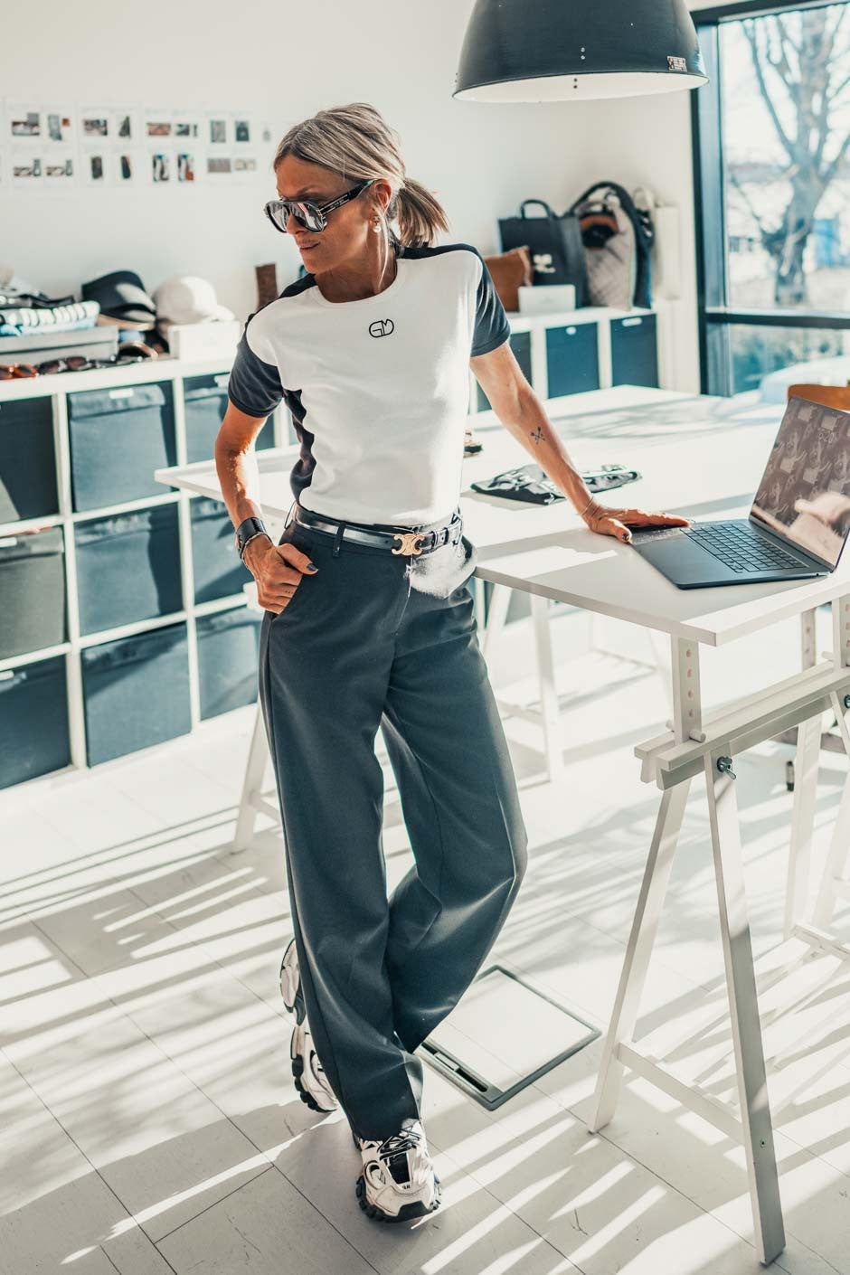 T-shirt Grungemama Adele blanc noir