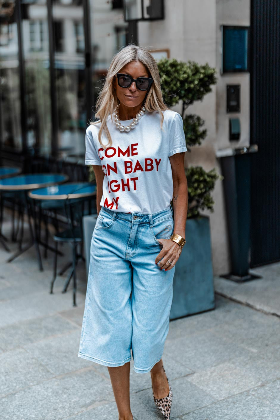 T-shirt Grungemama Baby blanc/rouge