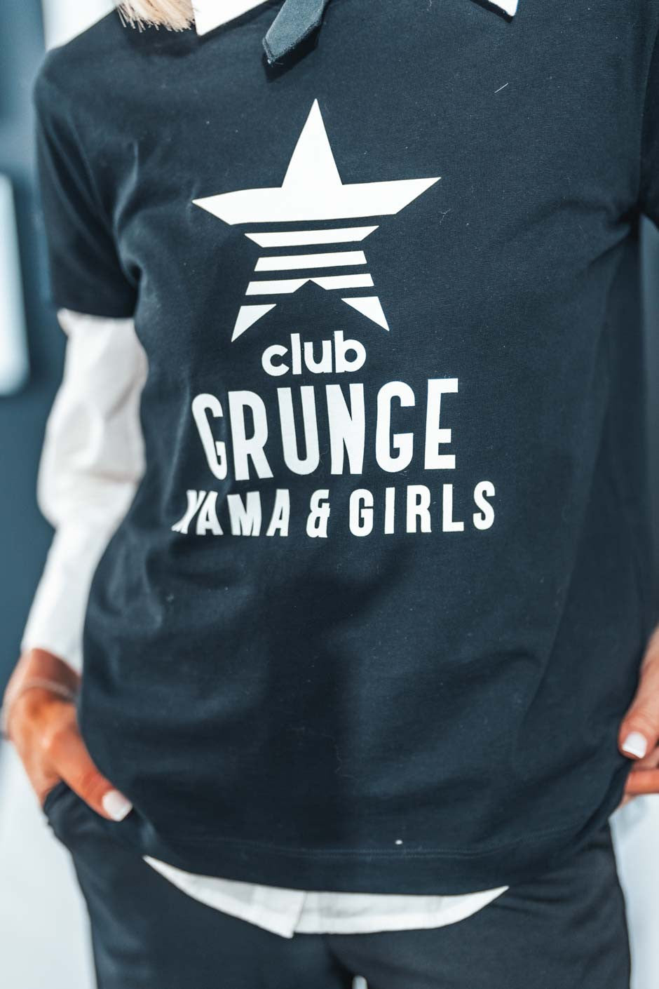 T-shirt grungemama Grunge club noir/ blanc