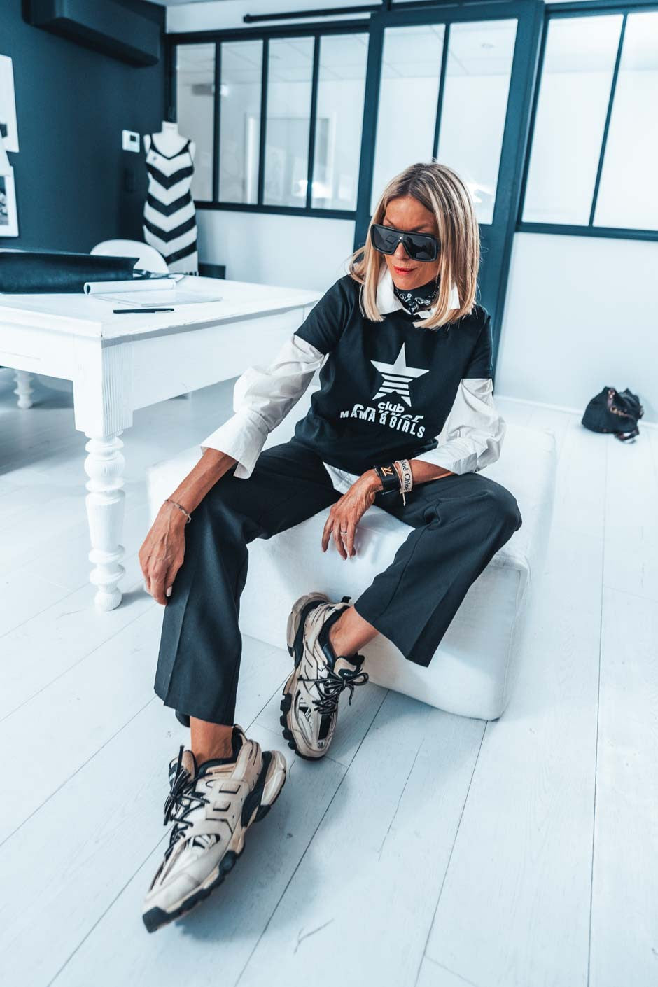 T-shirt grungemama Grunge club noir/ blanc