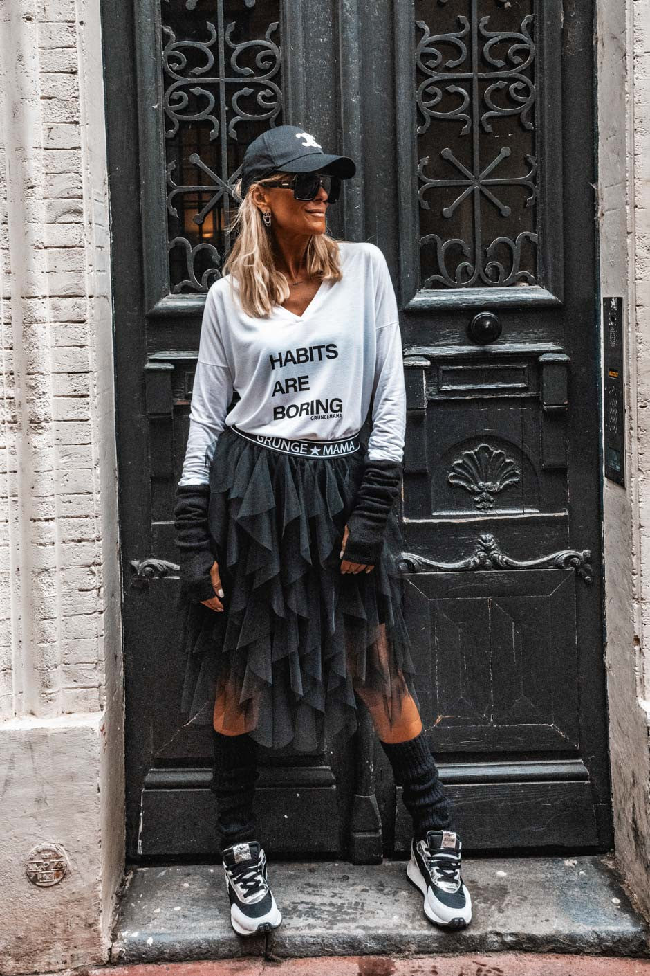 T-shirt Grungemama Habits blanc