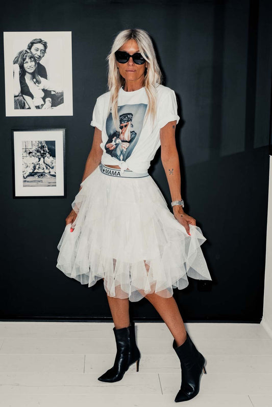 T-shirt "Anniversaire" Grungemama Happy blanc