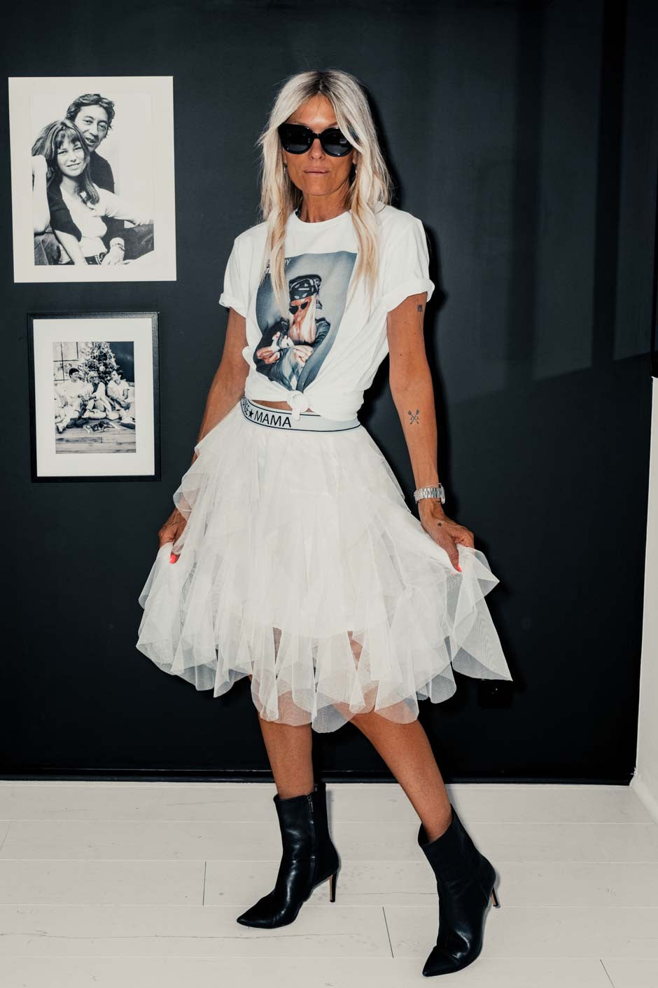 T-shirt "Anniversaire" Grungemama Happy blanc