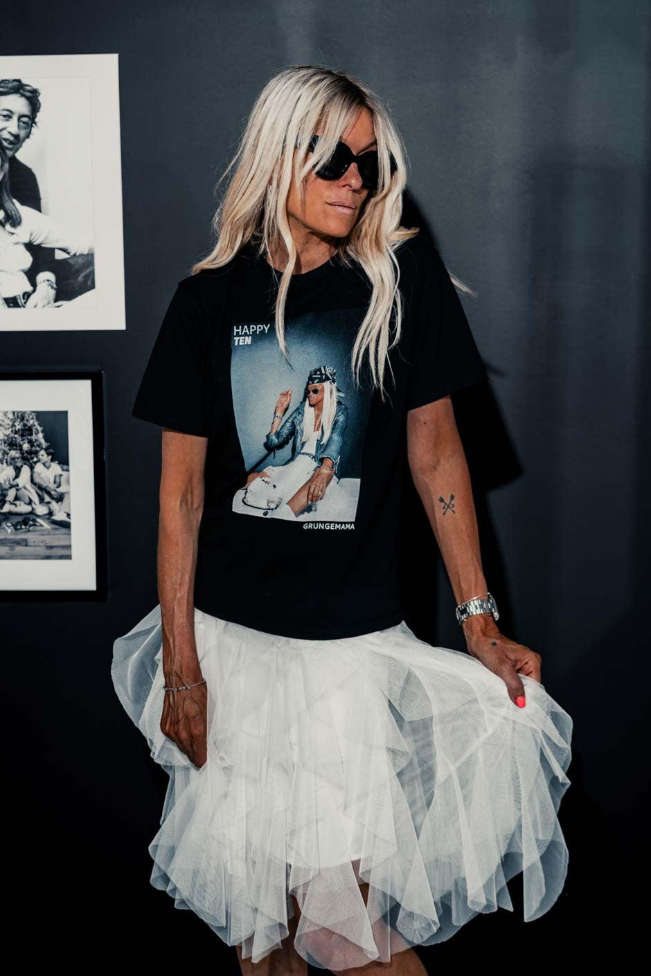 T-shirt "Anniversaire" Grungemama Happy noir