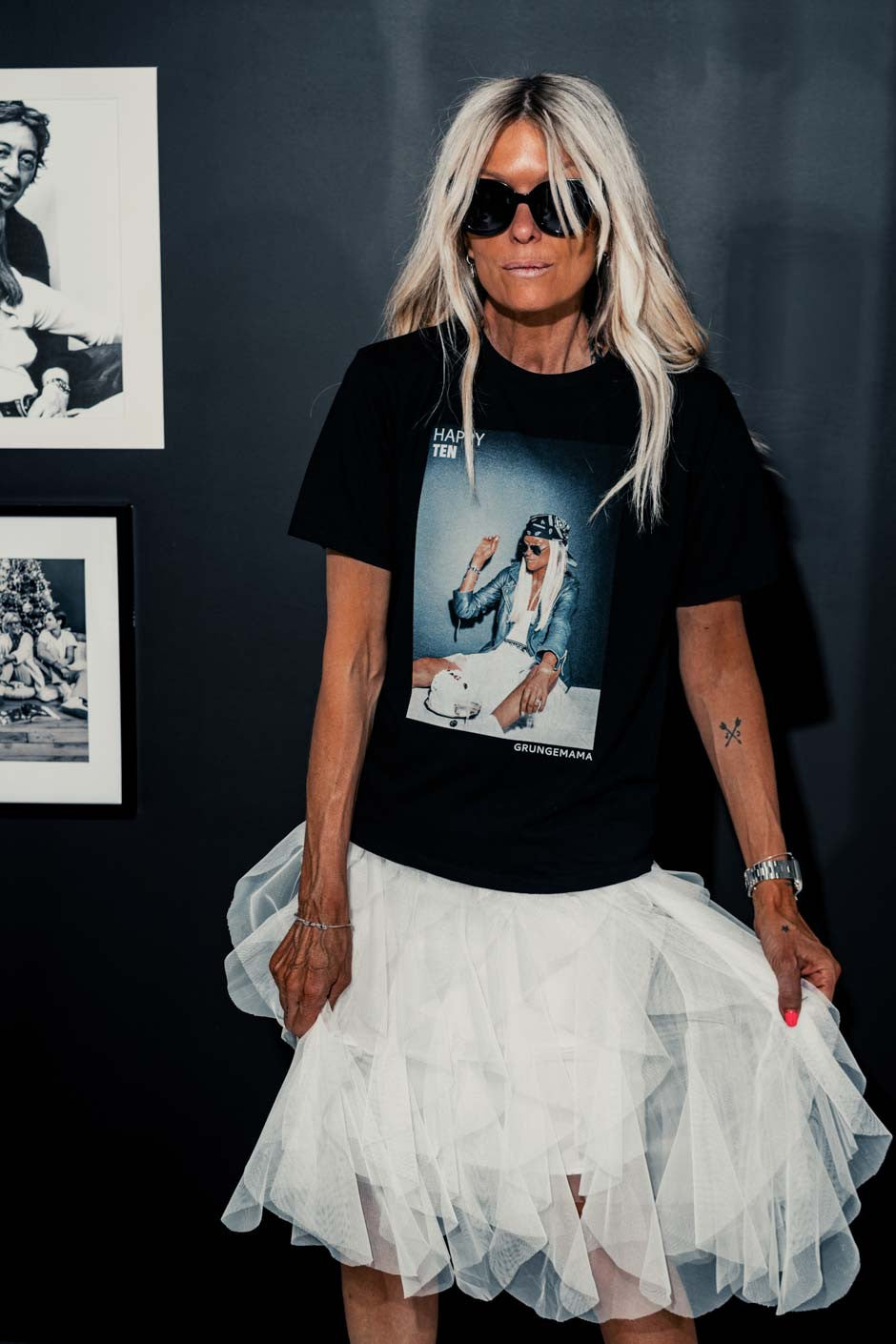 T-shirt "Anniversaire" Grungemama Happy noir