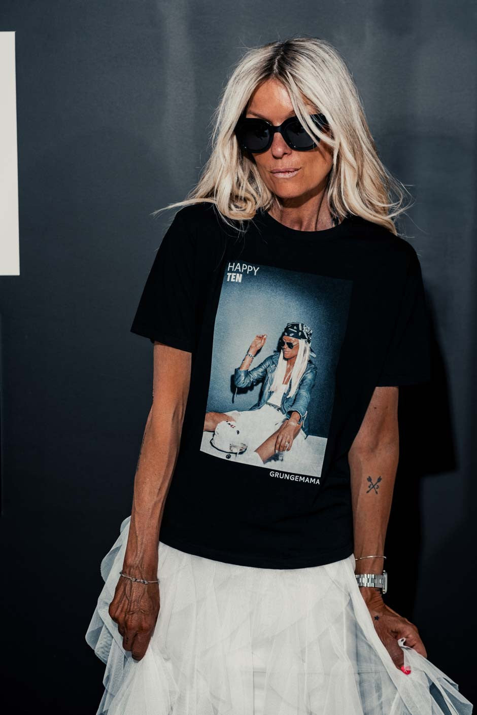 T-shirt "Anniversaire" Grungemama Happy noir