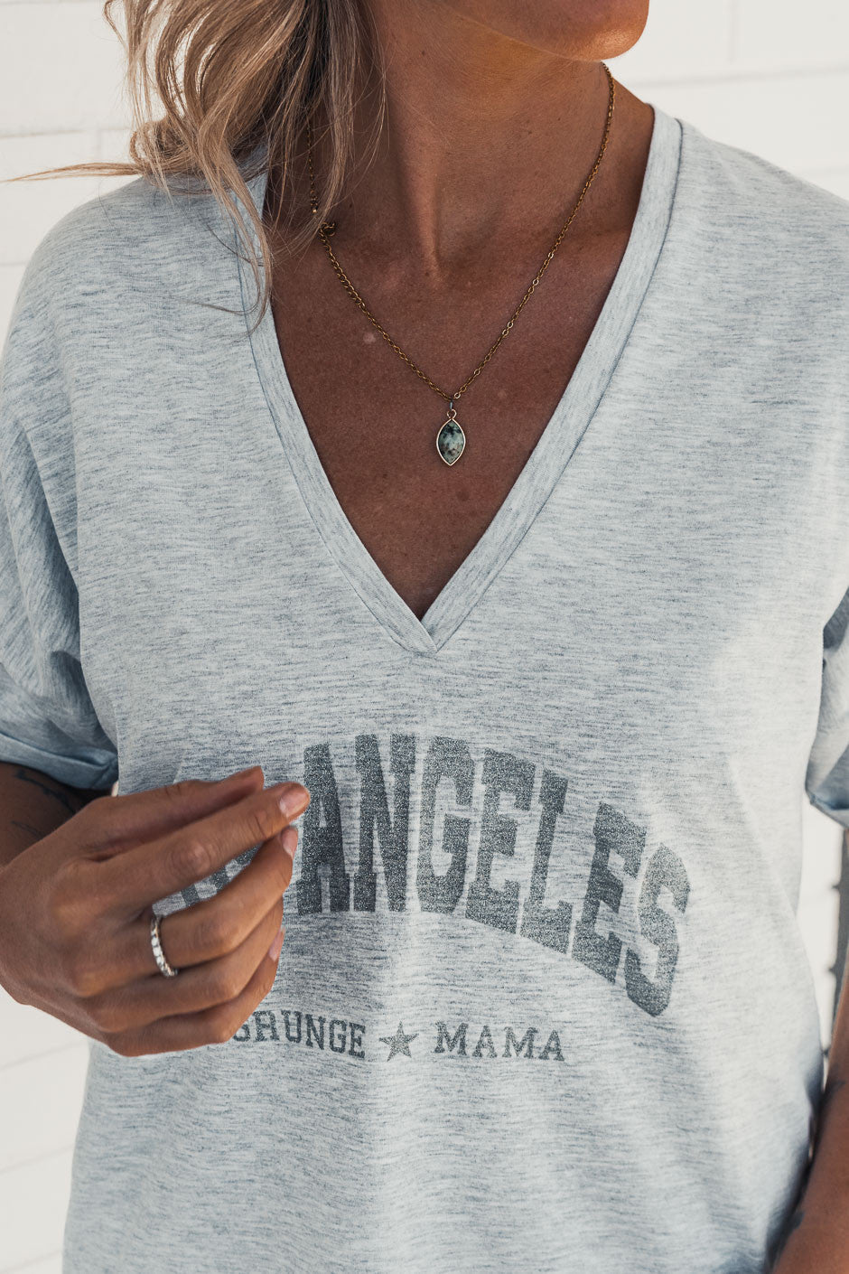 T-shirt Grungemama Los Angeles gris chine
