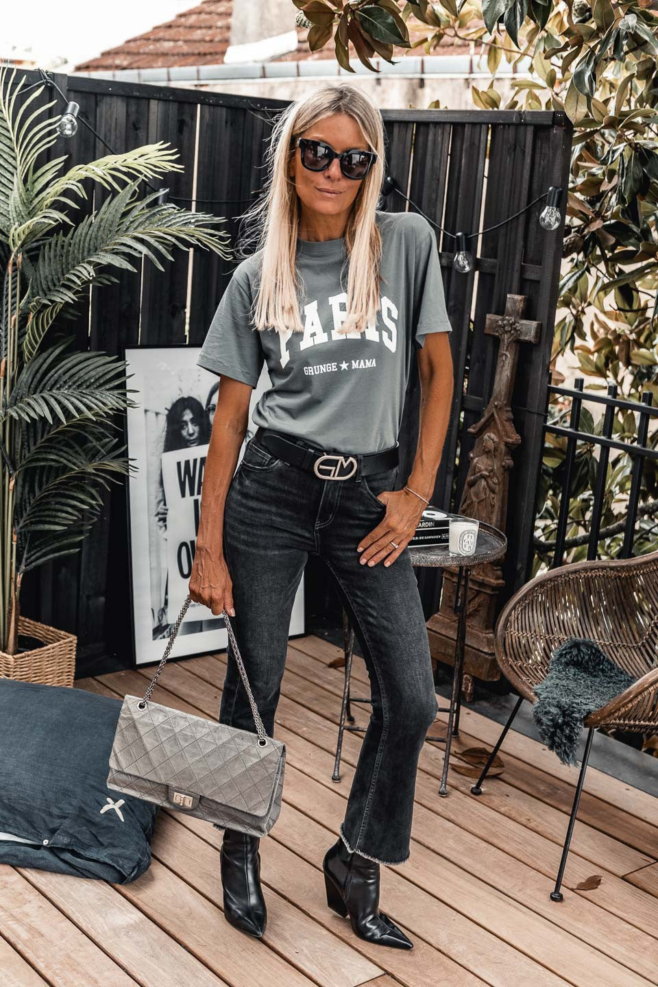 T-shirt grungemama Paris kaki