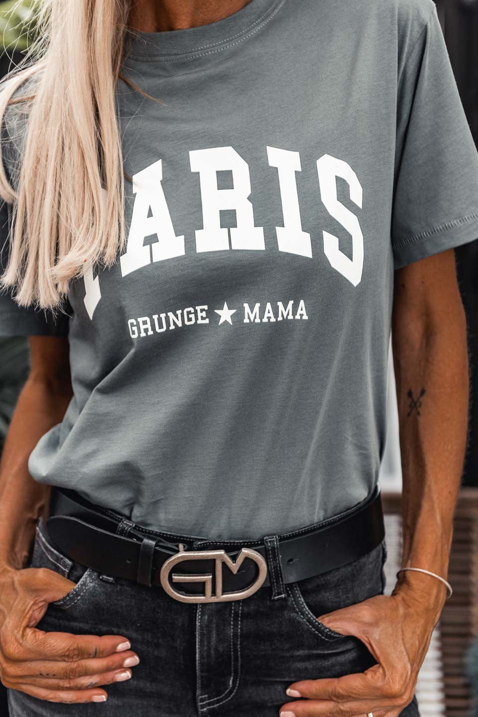 T-shirt grungemama Paris kaki