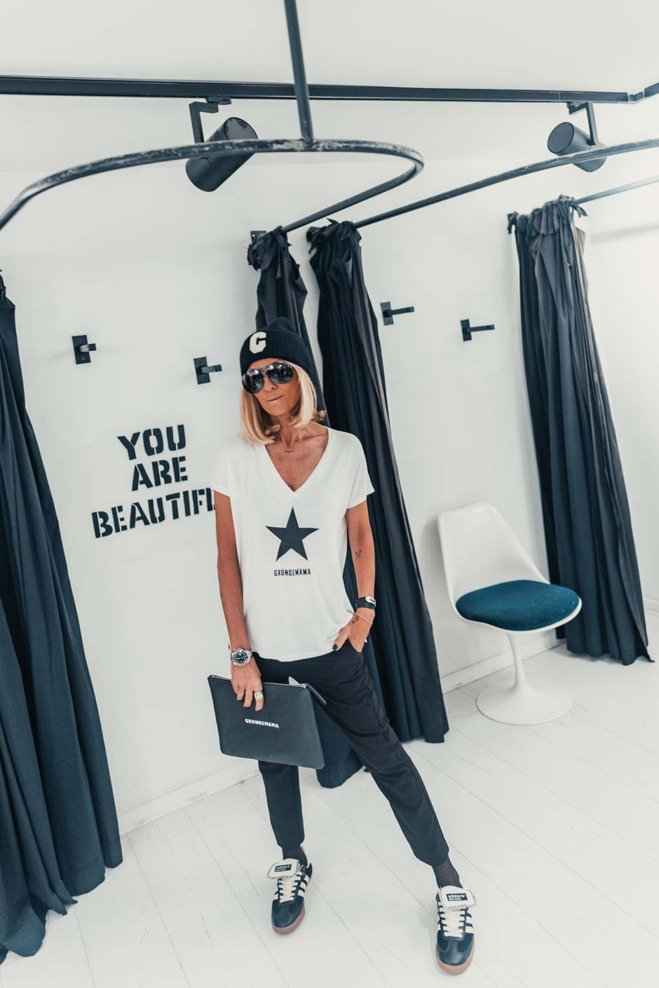 T-shirt Grungemama Pierce blanc