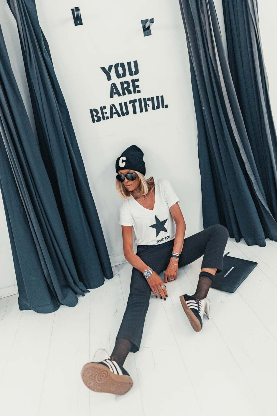 T-shirt Grungemama Pierce blanc