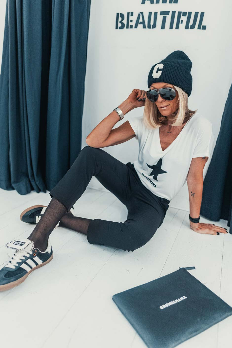 T-shirt Grungemama Pierce blanc