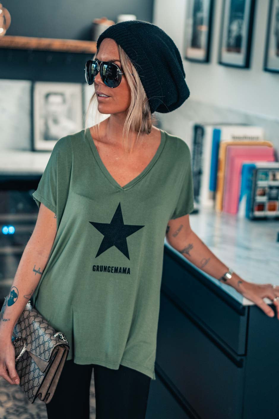 T-shirt Grungemama Pierce kaki