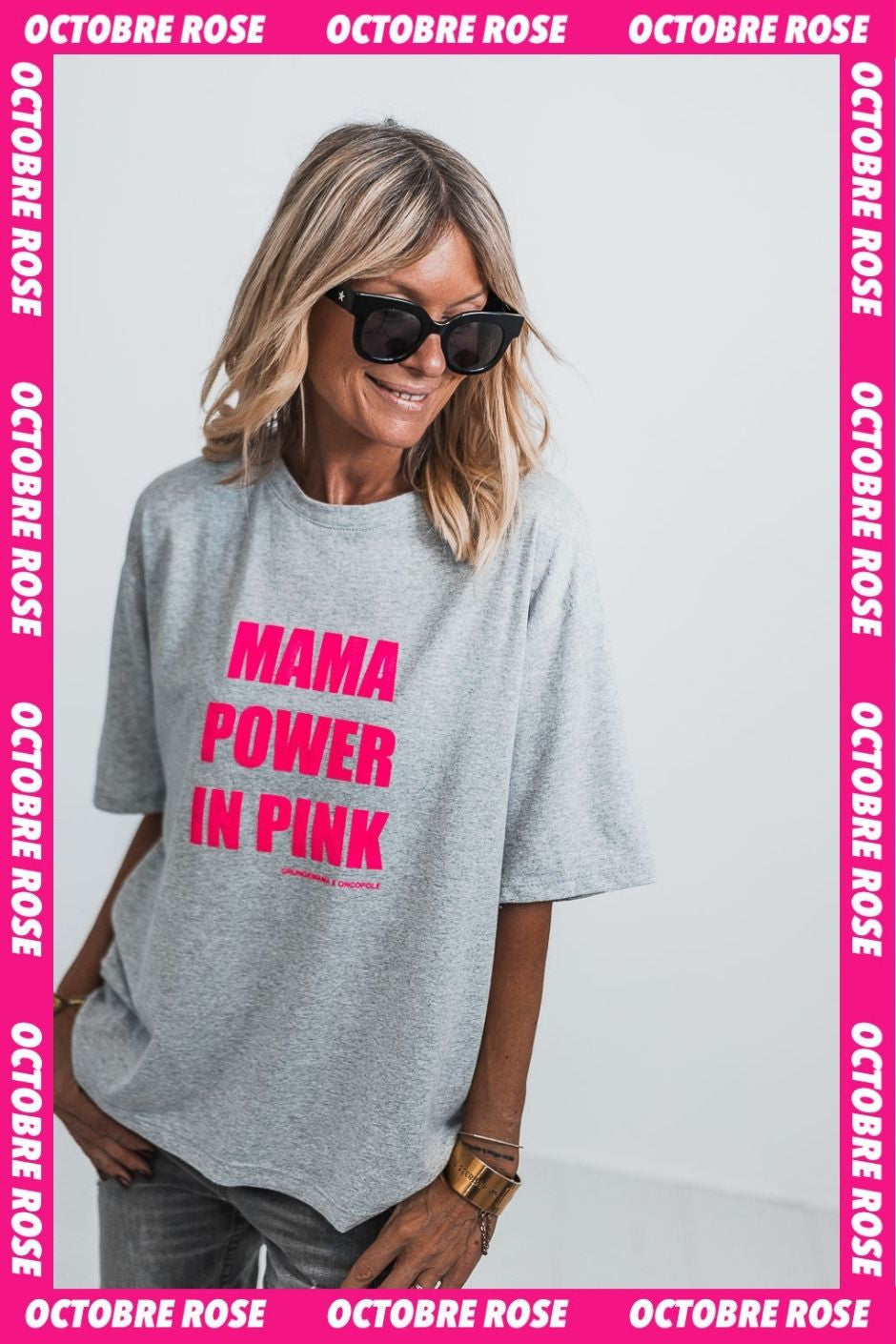 T-shirt Grungemama Power gris chine