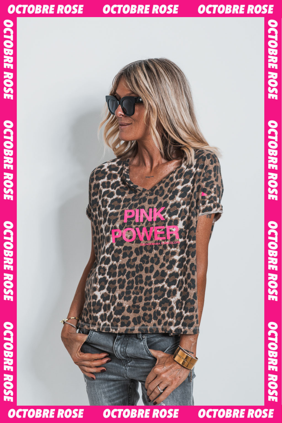 T-shirt Grungemama Power star leopard