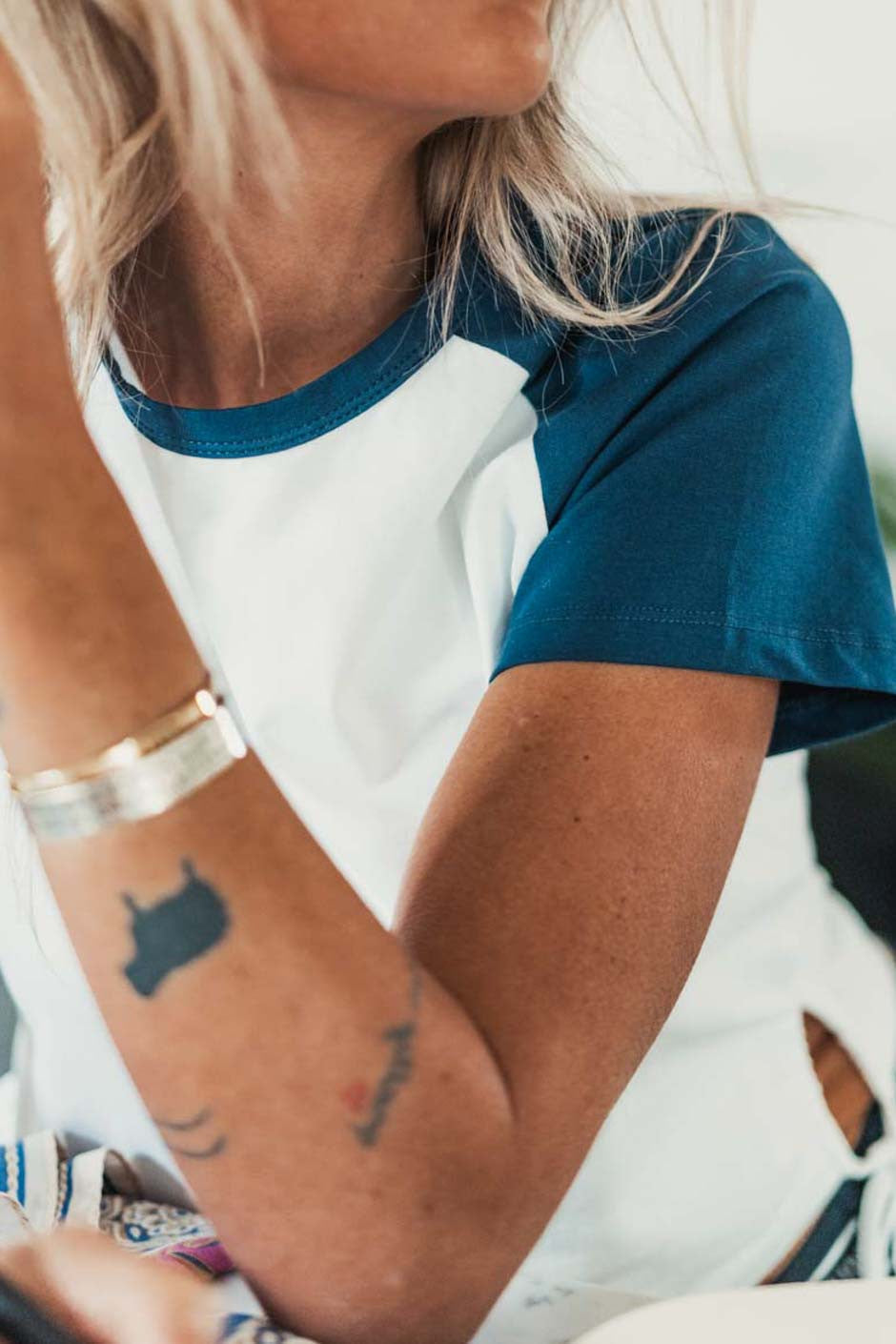 T-shirt Grungemama Sporty blanc/marine