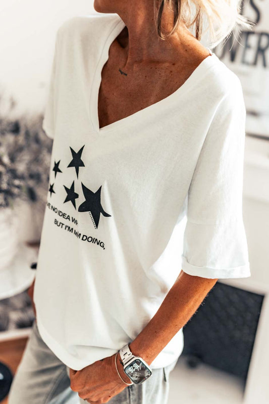 T-shirt Grungemama Stars blanc