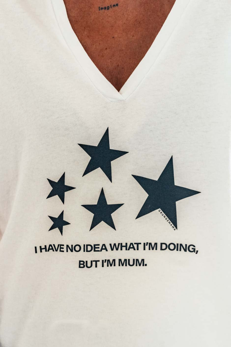 T-shirt Grungemama Stars blanc