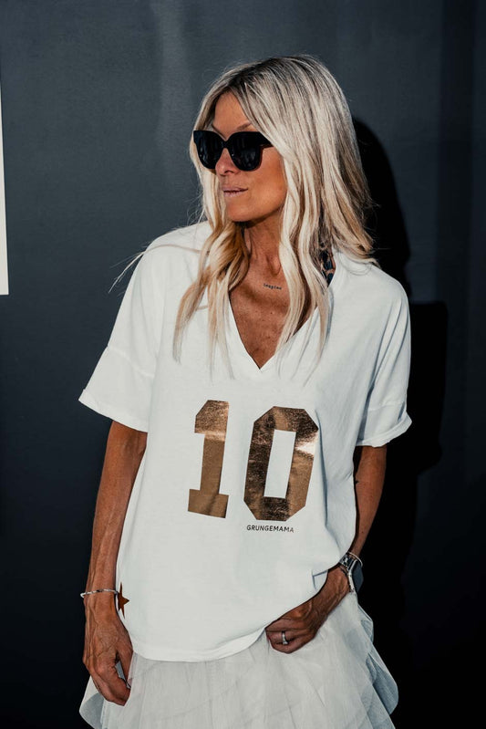 T-shirt "Anniversaire" Grungemama Ten blanc