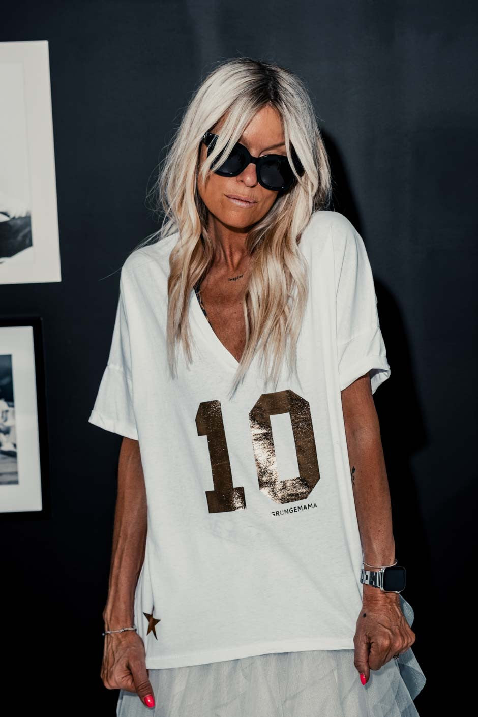 T-shirt "Anniversaire" Grungemama Ten blanc