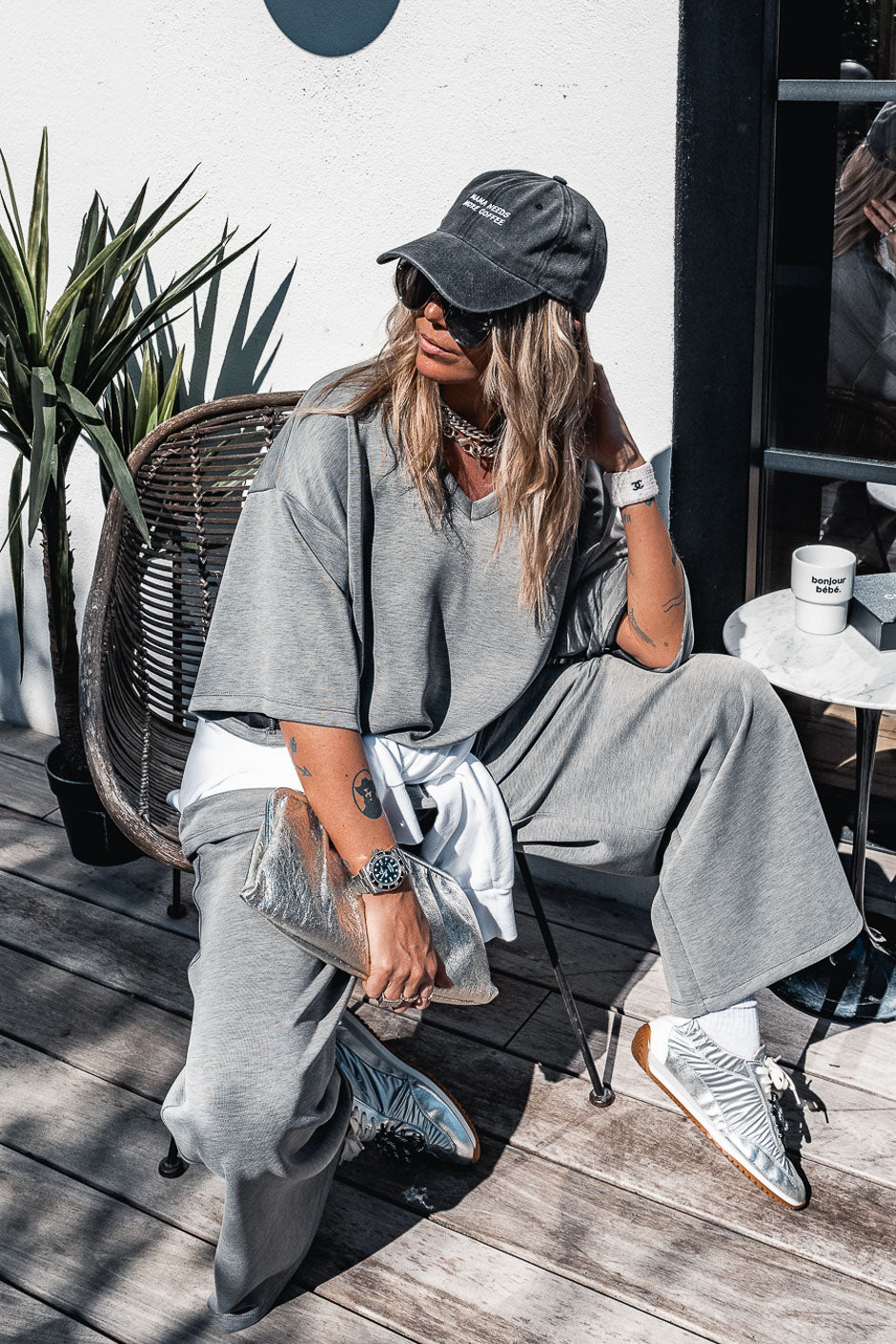 PANTALON MANNEL GRIS