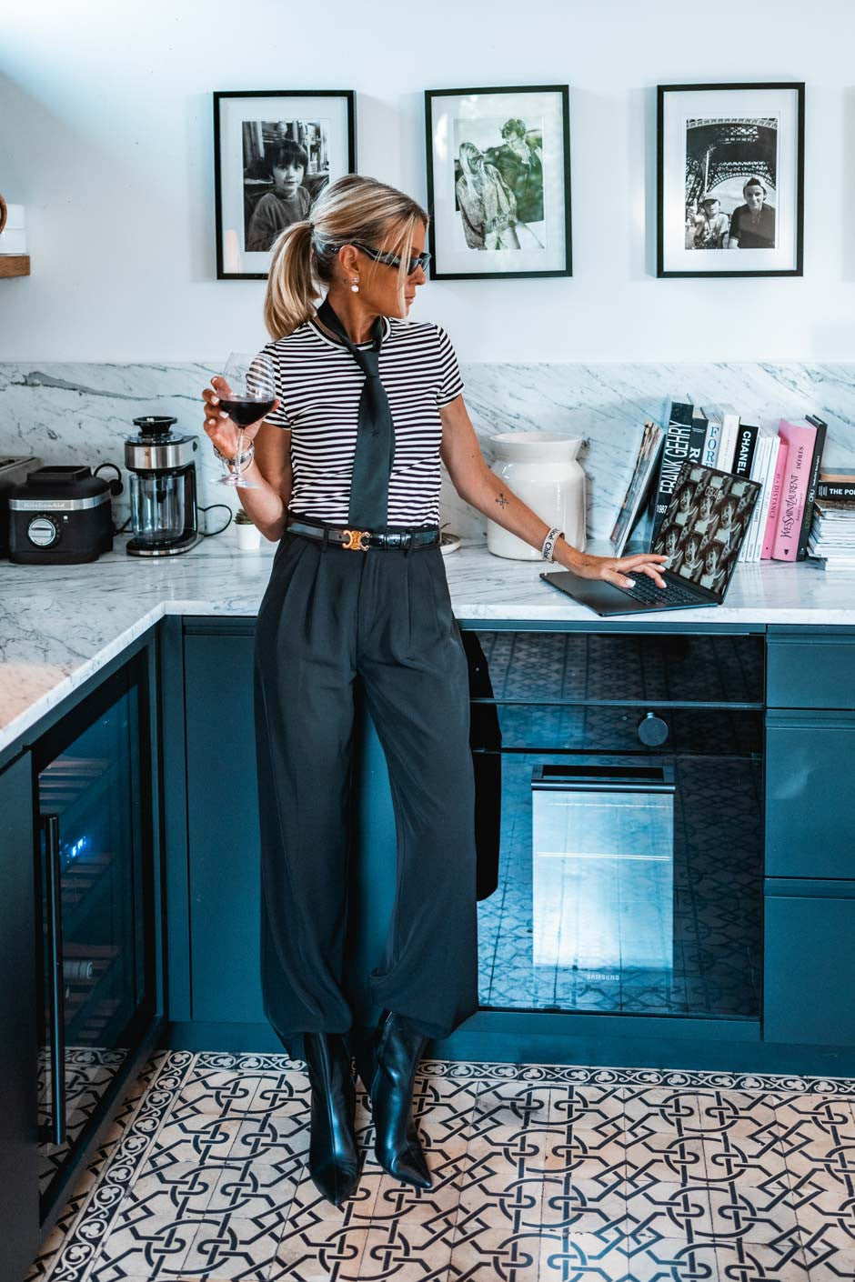 Top Belleme rayures noir-blanc