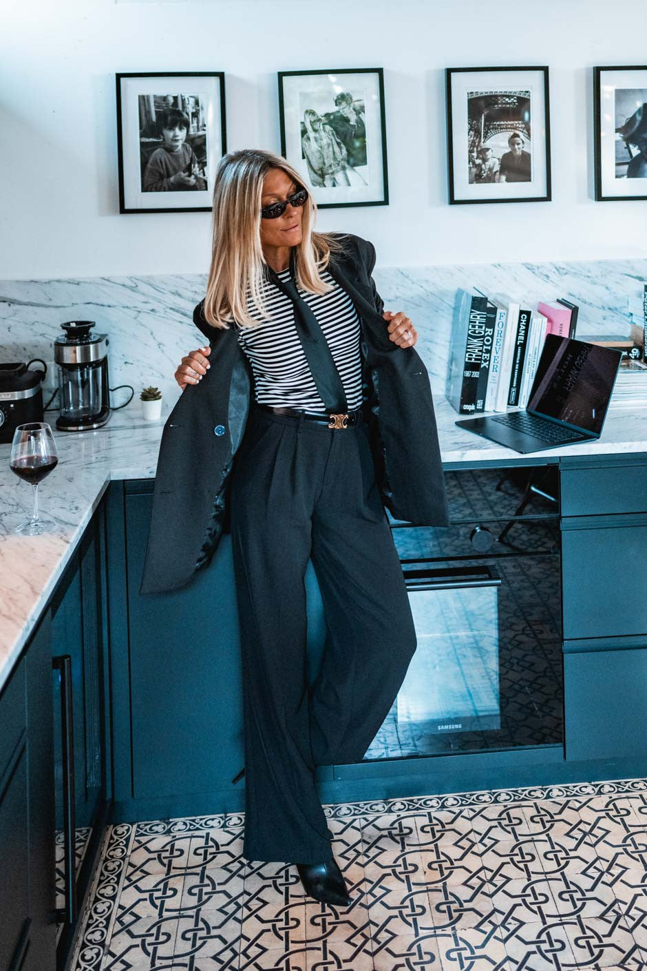 Top Belleme rayures noir-blanc