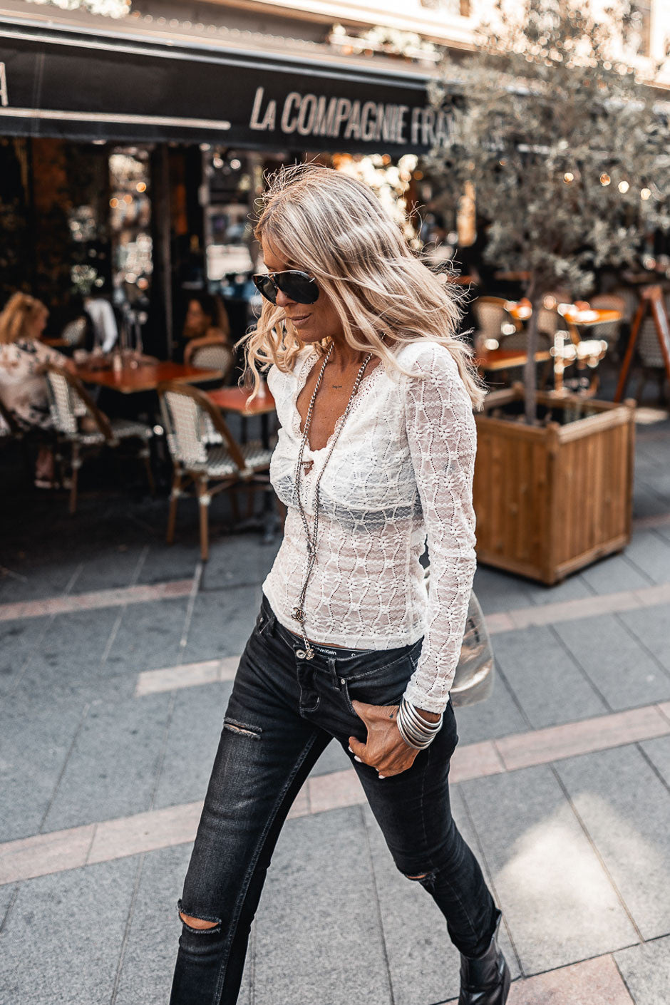 Top Grungemama Floyd blanc